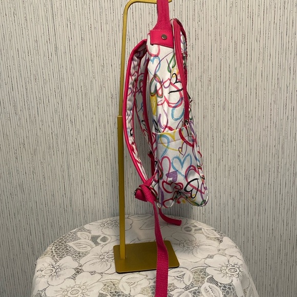 Colorful Heart Pattern Backpack Causal Travel Daypack College Backpack - Picture 2 of 11